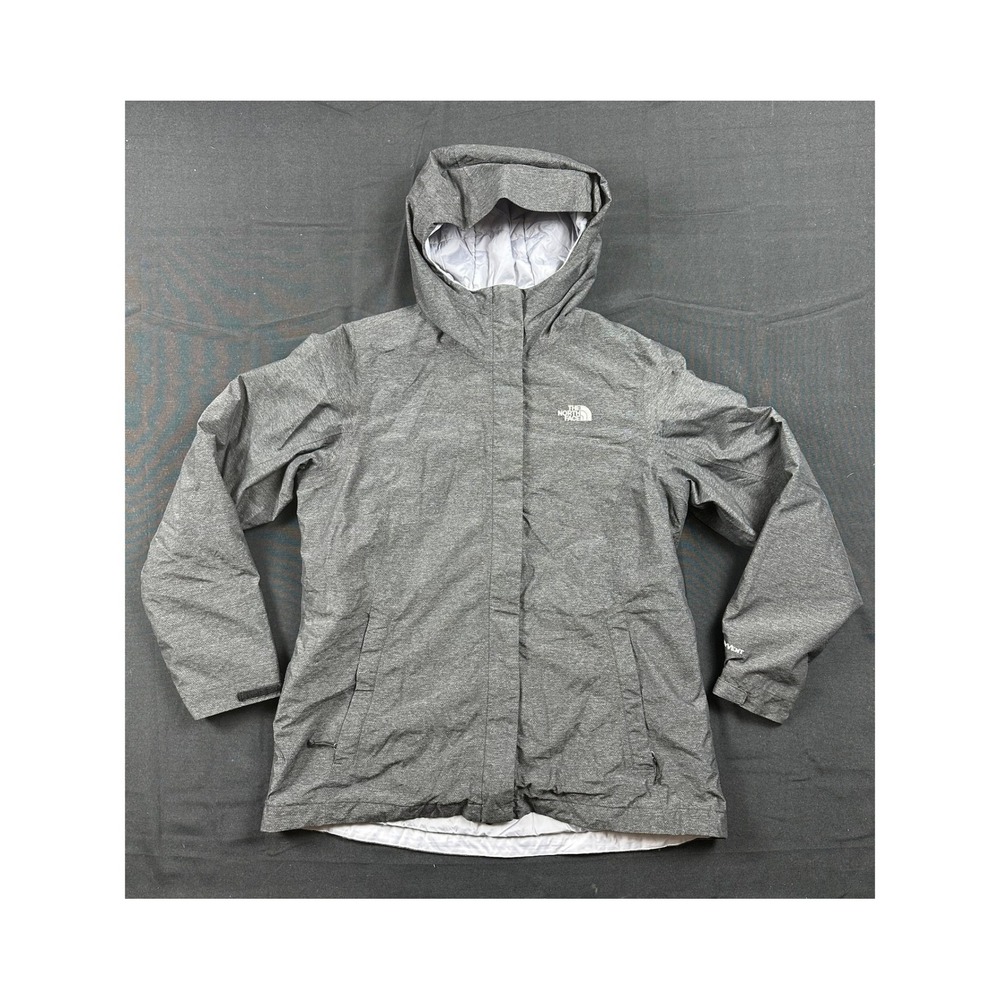 The North Face HyVent Hooded Parka Jacket Grey Heather Womens XL Insulated Coat